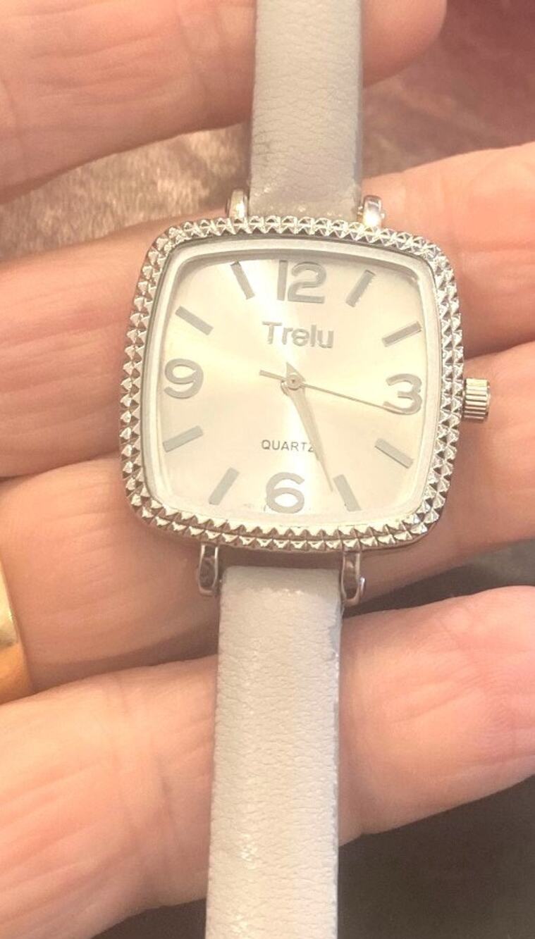 Women's 30mm Silver Tone Trelu Watch Gray Strap